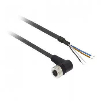 TMSS GERMANY Telemechanique Sensors Connettore femmina M12 dritto 4 poli cavo PUR, 2 m, nero XZCP1241L2