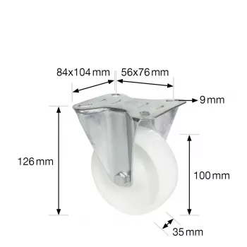 Wagner design yourself Rotella fissa per attrezzature RO 8500 argento (4850001) rotella fissa 80 mm 100 kg