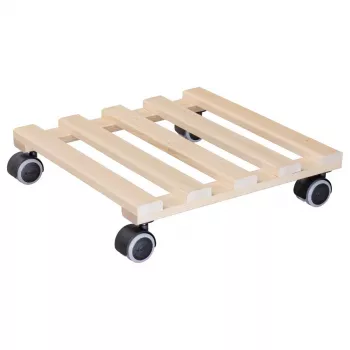 Wagner design yourself Carrello portapiante GH 0438, quadrato, legno di faggio massello, 34 x 34 x 8 cm, 4 ruote piroettanti, portata 100 kg, naturale, personalizzabile 20043801