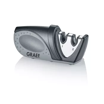 GRAEF Piccolo Affilacoltelli manuale set da 12 pezzi con display, angolo 20°, nero