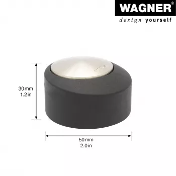 Wagner Design Yourself EH 5181 Fermaporta da pavimento, pressofusione di zinco con tampone in gomma, nichel opaco, 50 mm 15518111