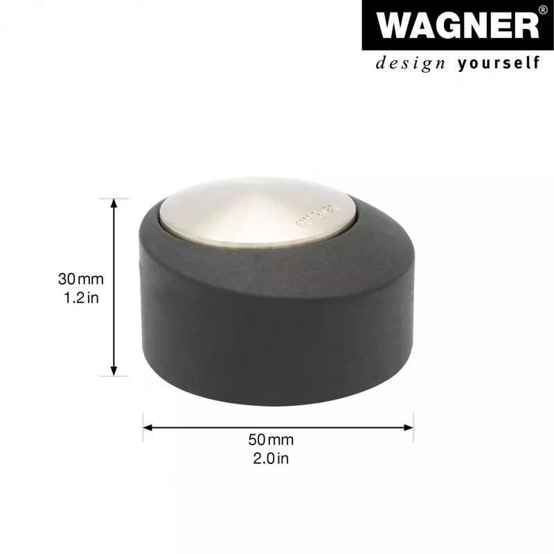 Wagner Design Yourself EH 5181 Fermaporta da pavimento, pressofusione di zinco con tampone in gomma, nichel opaco, 50 mm 15518111