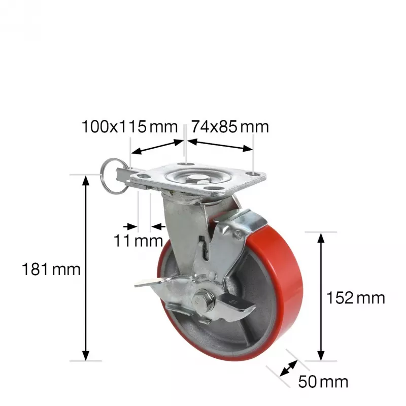 Wagner design yourself Rotella orientabile per carichi pesanti RO 0115 rosso 100 mm 150 kg 4011501