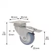 Wagner design yourself ECO RO 3550 Rotella orientabile, ruota 50 mm, grigio 3355001