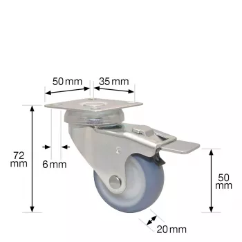 Wagner design yourself ECO RO 3550 Rotella orientabile, ruota 50 mm, grigio 3355001