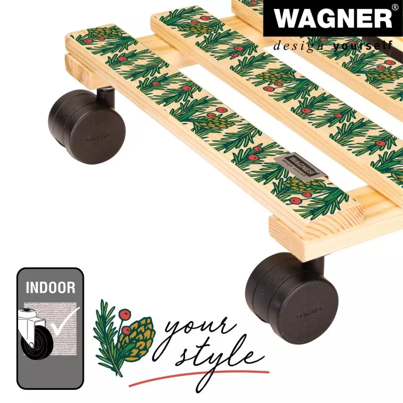 WAGNER design yourself Carrello portapiante GH0653 quadrato legno 29x8 cm 20065301