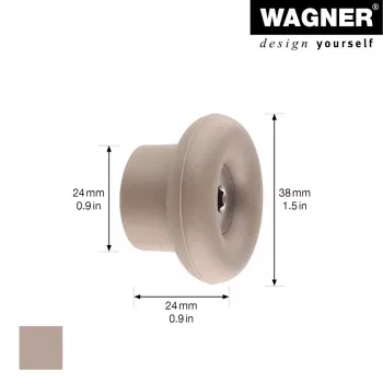 Wagner design yourself DOT Gancio appendiabiti, taupe, 1 gancio, pressofusione di zinco, montaggio a vite 17022121