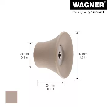 Wagner design yourself TULIP Gancio appendiabiti, taupe, 1 gancio, pressofusione di zinco, montaggio a parete, carico 10 kg 17032121