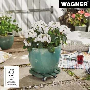 WAGNER design yourself Carrello portapiante GH0528 plastica, Ø 29 cm verde scuro rotondo, 1 pz. 20052801