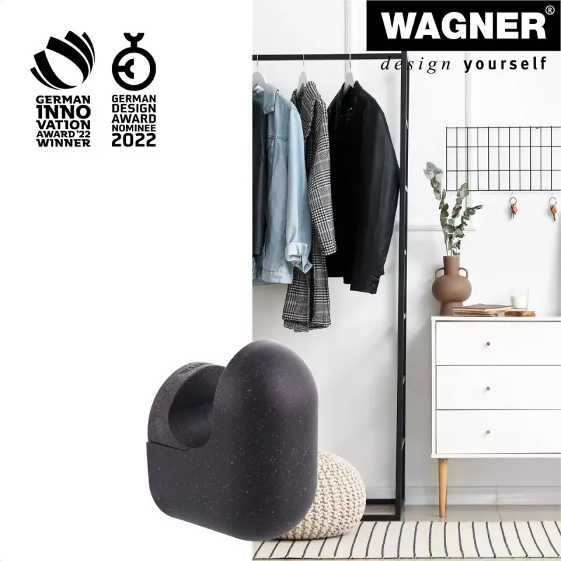 Wagner design yourself PILL Gancio appendiabiti, 1 gancio, nero, alluminio, montaggio a parete, 40 mm 17040221