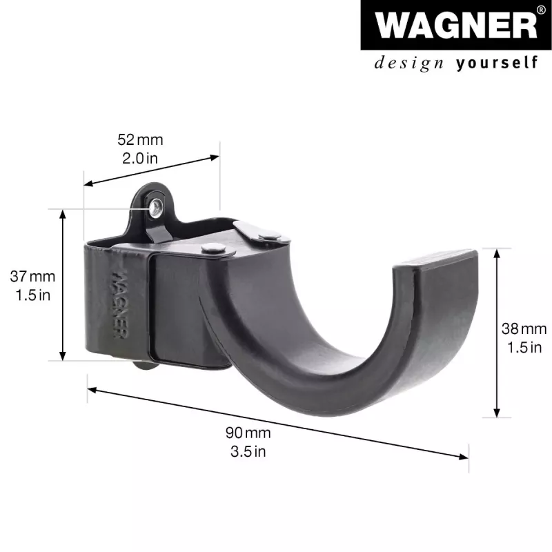 Wagner design yourself Gancio da parete WH 2097 con 1 gancio, nero, 1 pz. 15209711
