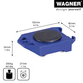Wagner ROLLY MM 3171 20317101 carrello di trasporto, fino a 200 kg, blu