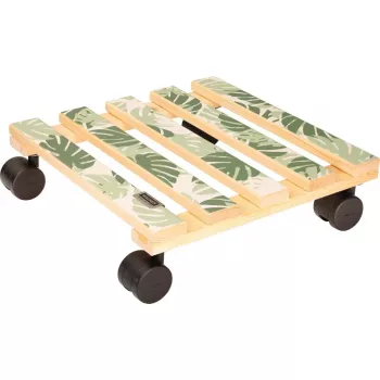WAGNER design yourself carrello portapiante GH0645 design quadrato in legno 29 x 8 cm, betulla naturale compensato, 4 rotelle pivotanti, portata 100 kg 20064501