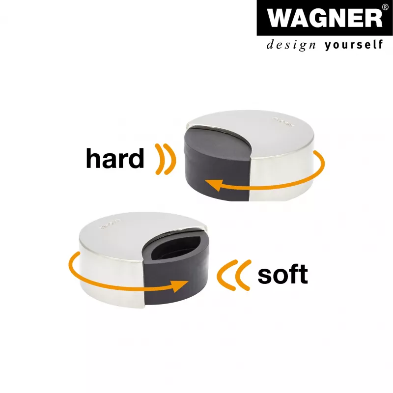 Wagner design yourself EH 5151 fermaporta pressofusione di zinco con tampone in gomma, cromato, Ø50 mm, da avvitare, argento 15515111