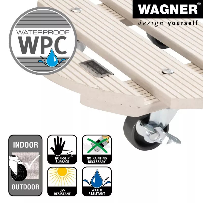 WAGNER design yourself carrello portapiante GH0527 plastica, Ø 29 cm bianco rotondo, 1 pz. (20052701)