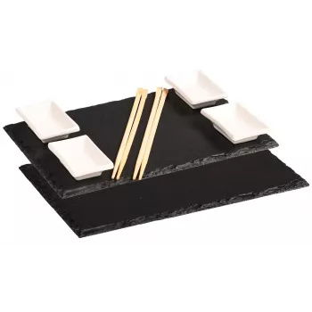 Kesper set 2 vassoi da portata in legno di acacia, 30 x 15 x 1,5 cm, naturale oliato
