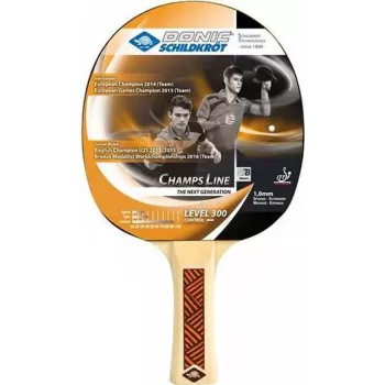 DONIC SCHILDKRÖT Champs Line 300 racchetta da ping pong - compensato speciale a 5 strati certificato FSC, rivestimento Jade, impugnatura concava, principiante 705132