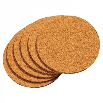 KESPER set sottobicchieri in sughero naturale, 6 pezzi, quadrati, termoresistenti, 100x100x5 mm, ecologici