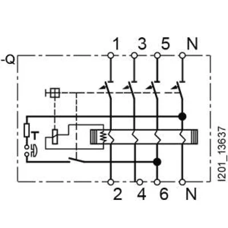 Siemens SENTRON 5SV36448 interruttore differenziale, tipo A, 40 A, 300 mA, 4 poli, 400 V, selettivo