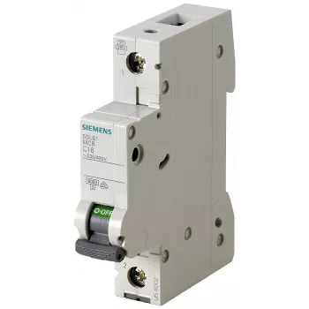 Siemens 5SL61026 SENTRON 5SL interruttore automatico magnetotermico, 1 polo, 2 A, curva C, potere di interruzione 6 kA, 230/400 V AC, montaggio su guida DIN, larghezza 1 modulo