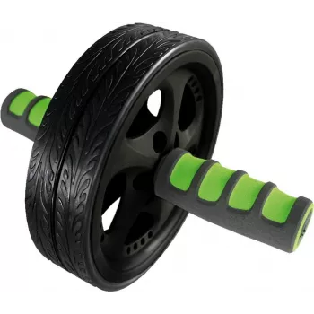 SCHILDKROT AB Roller / addominale, nero/verde, doppia ruota, diametro 185 mm, larghezza 45 mm 960045