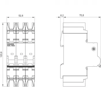 Siemens SENTRON 5SJ4 interruttore automatico magnetotermico 3 poli, curva C, 16 A, 6 kA, 400 V AC 5SJ43167HG42