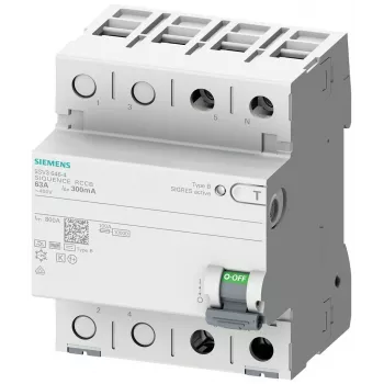 SIEMENS 5SV33224 interruttore differenziale, tipo B, 25 A, 30 mA, 230 V, 1+N, 4 TE, a ritardo breve