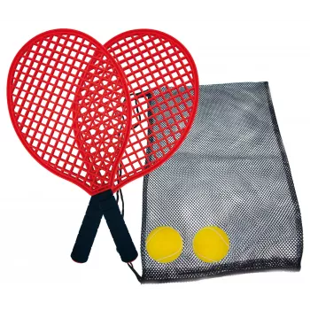 Schildkröt Beach Tennis Set, nero/rosso – 2 racchette in plastica e pallina soft 970130