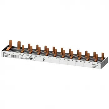 SIEMENS 5ST37840 barra collettrice a pettine 16mm², 1x interruttore differenziale 1P+N + 10x apparecchi compatti, 12 TE