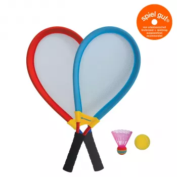 SCHILDKROT Riesen-Schläger-Set blu/rosso racchette oversize con rete 970150