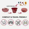 SCHILDKRÖT set giocattolo per sabbia 7 in 1 con secchiello pieghevole, rosso 970245