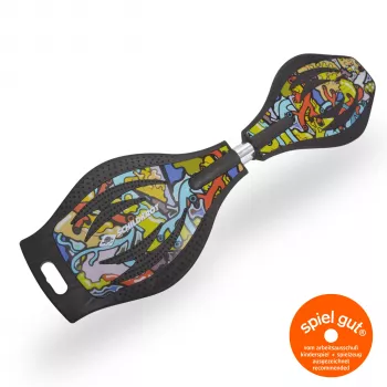 SCHILDKROT Waveboard Good Vibes Graffiti deck grande in plastica con superficie antiscivolo 510801