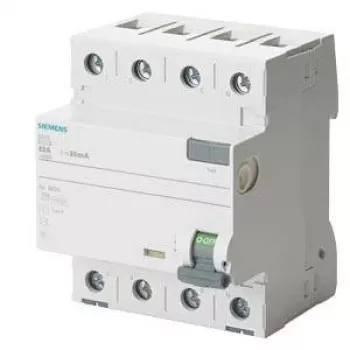 SIEMENS 5SV36468 interruttore differenziale, tipo A, 63 A, 300 mA, 4 poli, 400 V, selettivo