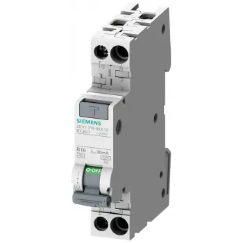 Siemens 5SV16166KK16 RCBO, 1P+N, 16 A, 30 mA, tipo A, curva C, 6 kA