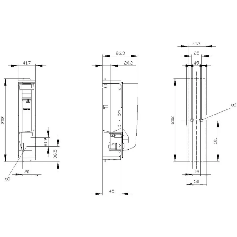 Siemens SENTRON 3NP1131-1CA10 sezionatore portafusibili, 3 poli, 160 A, 690 V AC, NH00