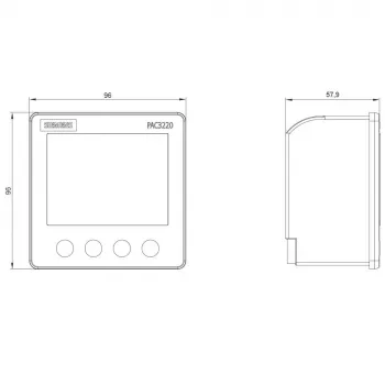 Siemens SENTRON PAC3220 analizzatore di rete, Modbus TCP, LCD, 96x96mm da pannello, 690/400V AC, tensione ausiliaria 24-60V DC, morsetti a vite 7KM32201BA011EA0