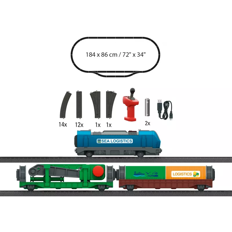 Märklin 29349 H0 set di avviamento Logistica container con locomotiva diesel serie 232 e 3 carri porta container
