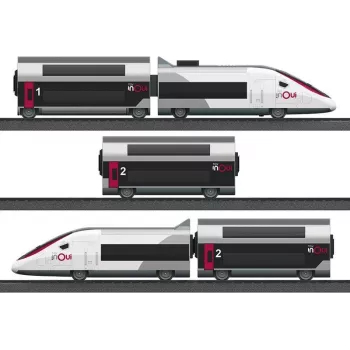 Märklin TGV Duplex H0 set treno digitale 5 pezzi con Mobile Station 2, bianco/nero 029406