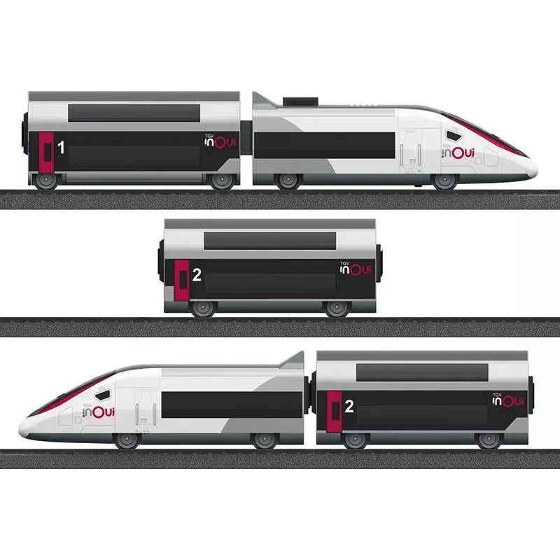 Märklin TGV Duplex H0 set treno digitale 5 pezzi con Mobile Station 2, bianco/nero 029406