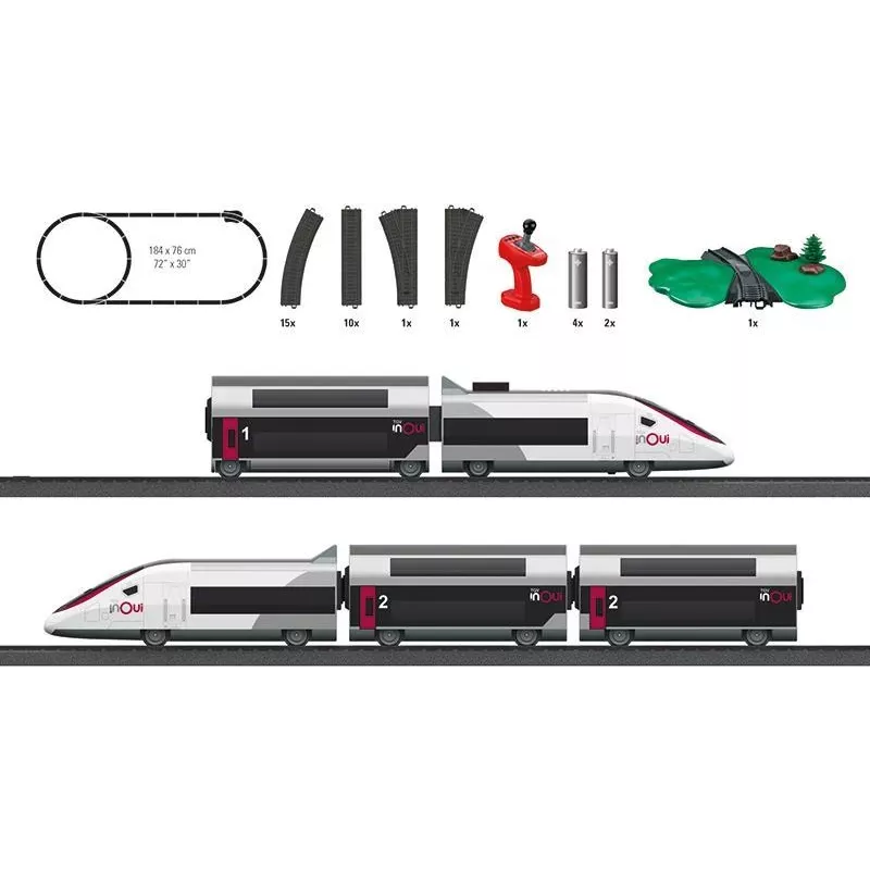 Märklin TGV Duplex H0 set treno digitale 5 pezzi con Mobile Station 2, bianco/nero 029406
