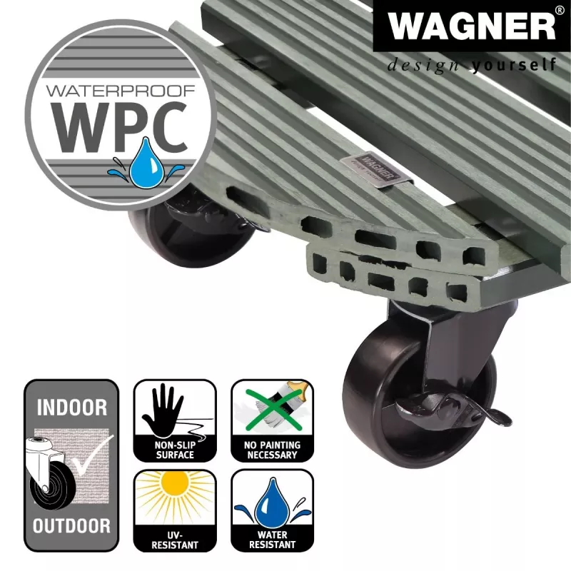 WAGNER design yourself Carrello portapiante GH0558 plastica, Ø 38,5 cm verde scuro rotondo, 1 pz. 20055801