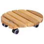 WAGNER Multiroller ERLE soft rotondo Ø34cm carrello portapiante, legno massello di ontano, 100 kg, 3 ruote pivotanti, salva pavimento 20026201