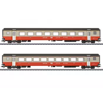 Märklin 42191 H0 set di 2 carrozze viaggiatori Swiss Express delle SBB