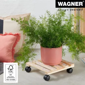 WAGNER design yourself porta piante GH0646 motivo in legno quadrato 29 x 8 cm 20064601