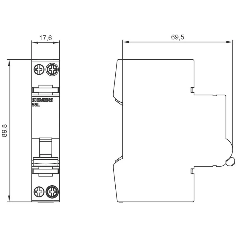 Siemens SENTRON 5SL6010-6 interruttore automatico magnetotermico, 1P+N, C10, 230V, 6kA