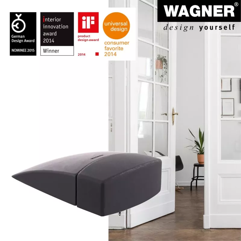Wagner design yourself EH 5150 fermaporta a pavimento, zama e plastica, nichel opaco, altezza 45 mm 15515011