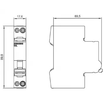 Siemens 5SL60166MC interruttore automatico magnetotermico 2 poli 16 A curva C, 6 kA