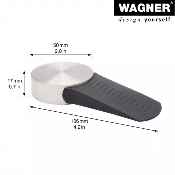 Wagner Design Yourself EH 5116 fermaporta, zama con tampone in gomma, Ø 50 mm, nichel opaco 15511611