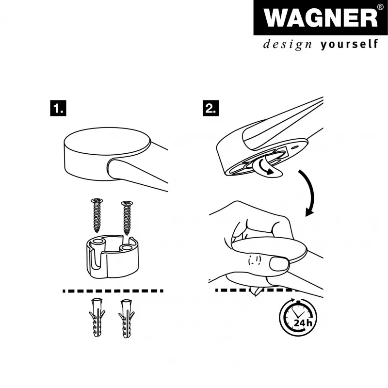 Wagner Design Yourself EH 5116 fermaporta, zama con tampone in gomma, Ø 50 mm, nichel opaco 15511611
