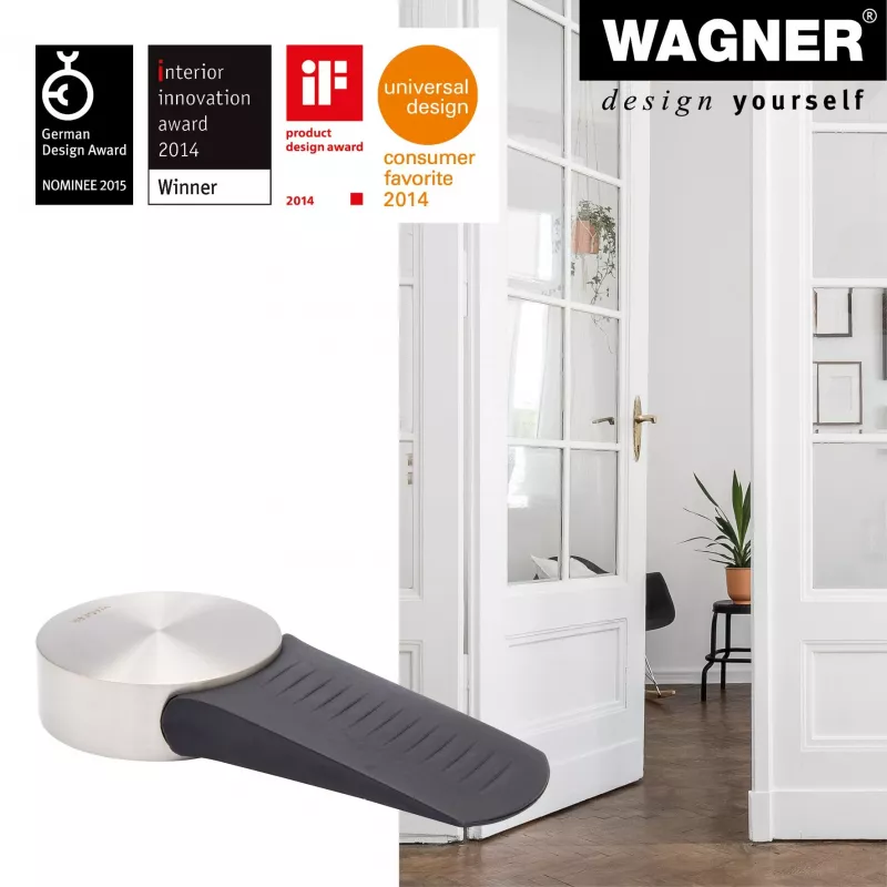 Wagner Design Yourself EH 5116 fermaporta, zama con tampone in gomma, Ø 50 mm, nichel opaco 15511611